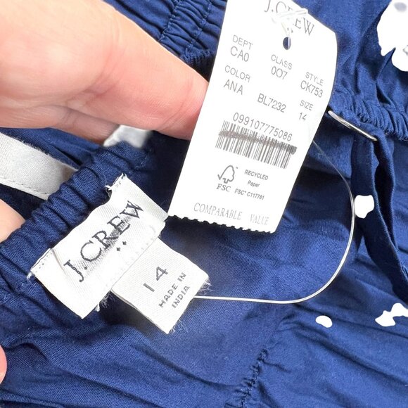 J.Crew Factory Navy Strappy Shirred Top Size 14 NWT - Picture 8 of 10